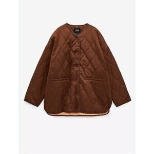 Zara water repellent Quilted puffer Jacket Padded Coat Size XS/S Oversized BNWT